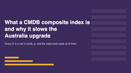 What a CMDB composite index is and why it slows the Australia upgrade