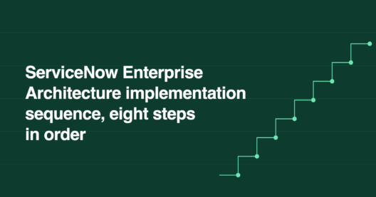 ServiceNow Enterprise Architecture implementation sequence, eight steps in order